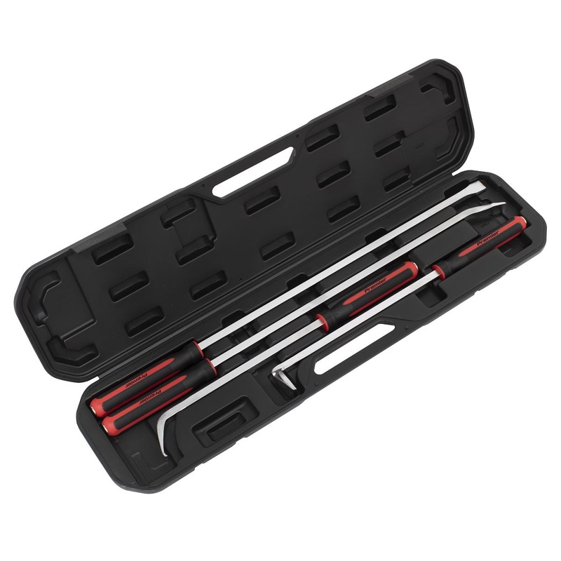 Sealey Premier Pry Bar Set 4pc Heavy-Duty with Hammer Cap