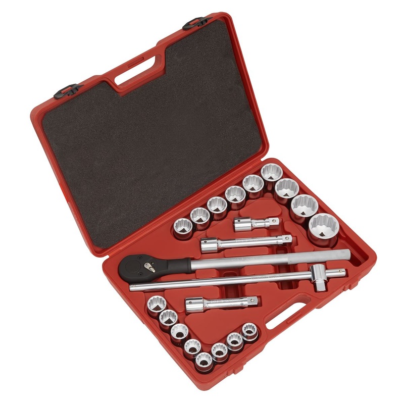 Sealey Premier Socket Set 22pc 3/4"Sq Drive 12-point WallDrive Metric