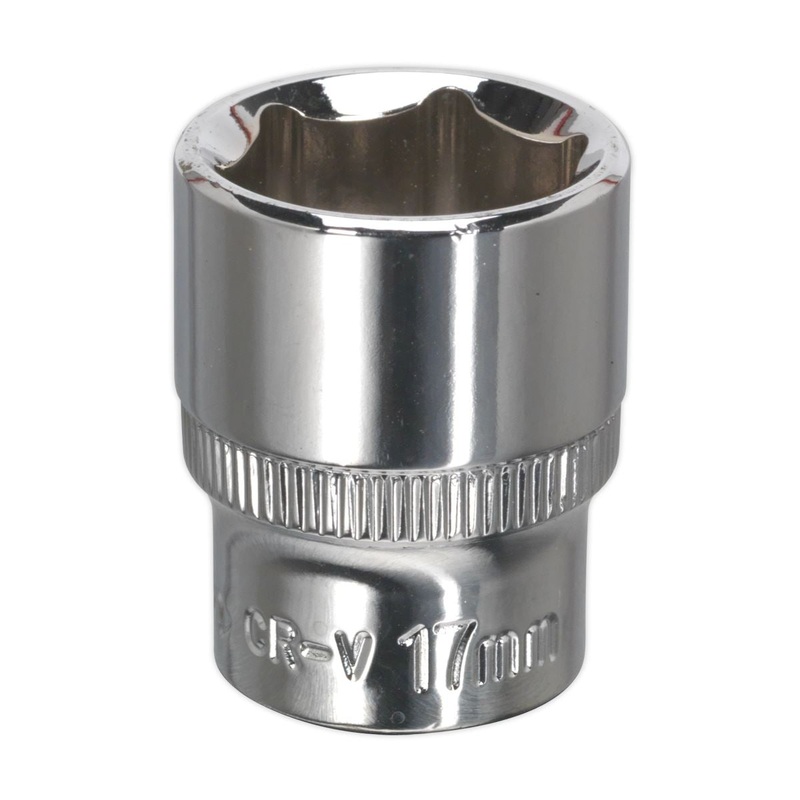 Sealey Premier WallDrive Socket 17mm 3/8"Sq Drive Fully Polished