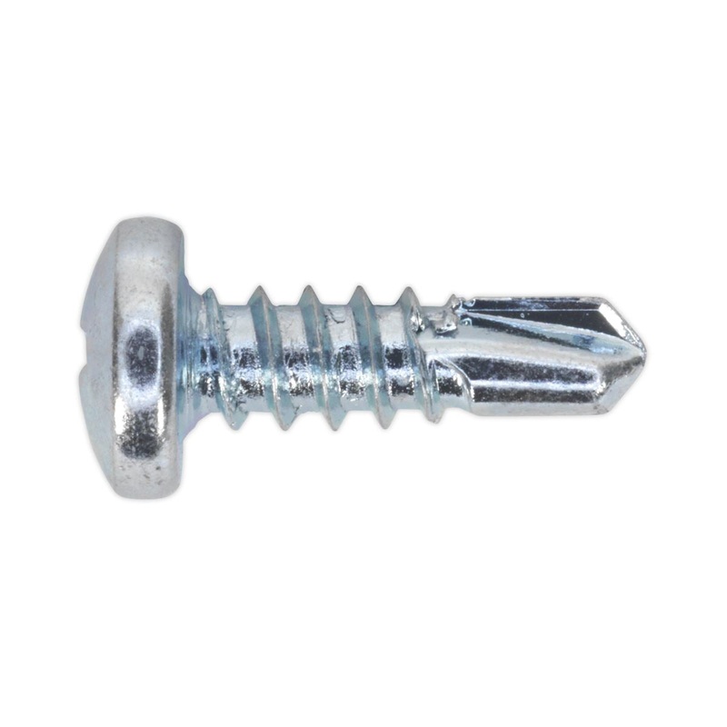 Sealey Self-Drilling Screw 4.2 x 13mm Pan Head Phillips Zinc Pack of 100