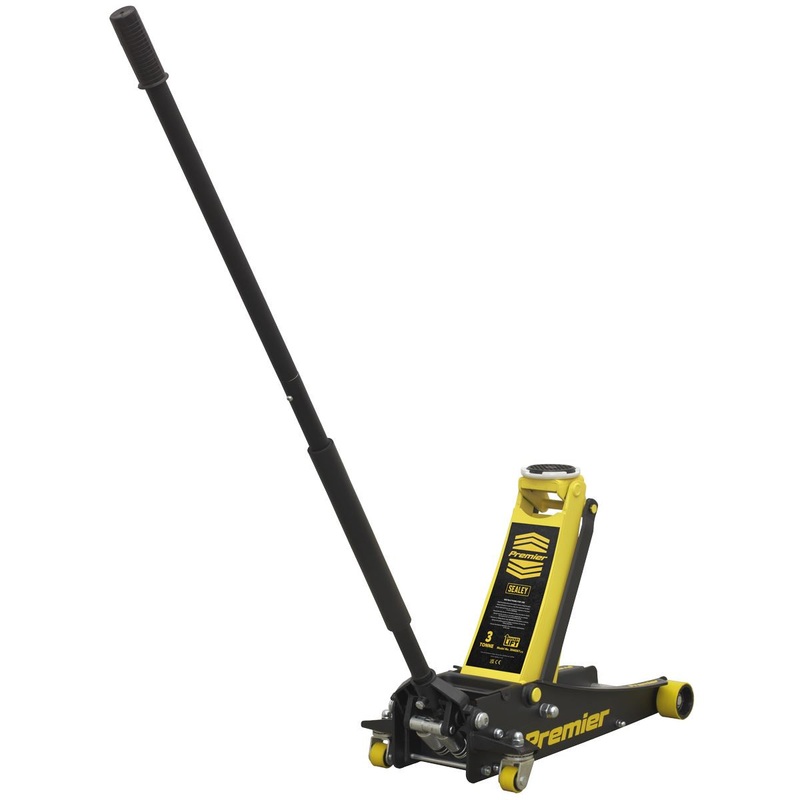 Sealey Premier Premier Low Profile Trolley Jack with Rocket Lift 3 Tonne - Yellow