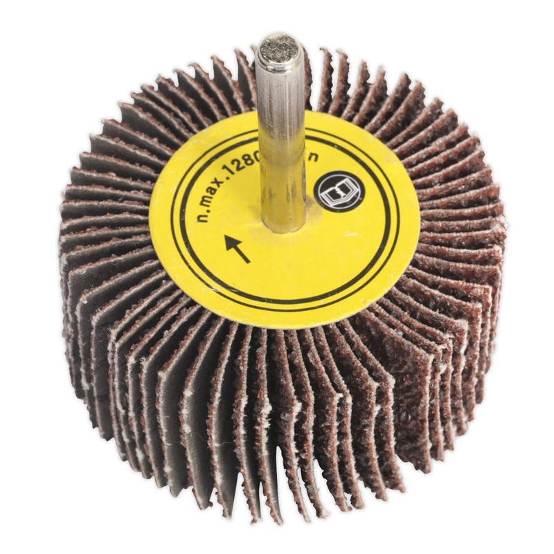 Sealey Abrasive Flap Wheel 25 x 10mm 6mm Shaft 60Grit