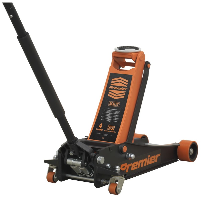 Sealey Premier Premier Low Profile Trolley Jack with Rocket Lift 4 Tonne - Orange
