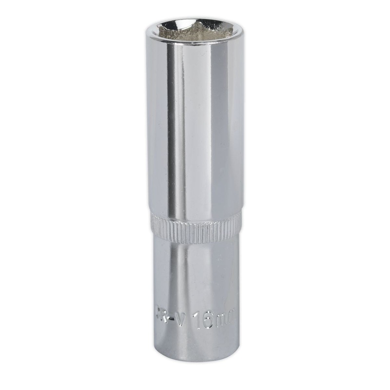 Sealey Premier WallDrive Socket 16mm Deep 1/2"Sq Drive Fully Polished