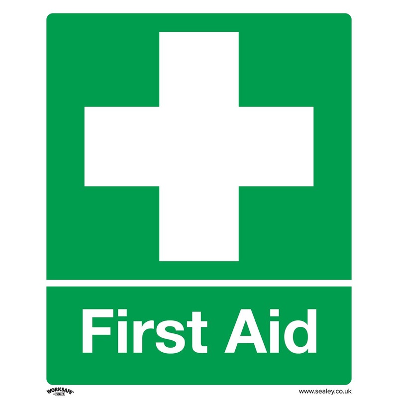 Worksafe by Sealey Safety Sign - First Aid - Self-Adhesive Vinyl - Pack of 10