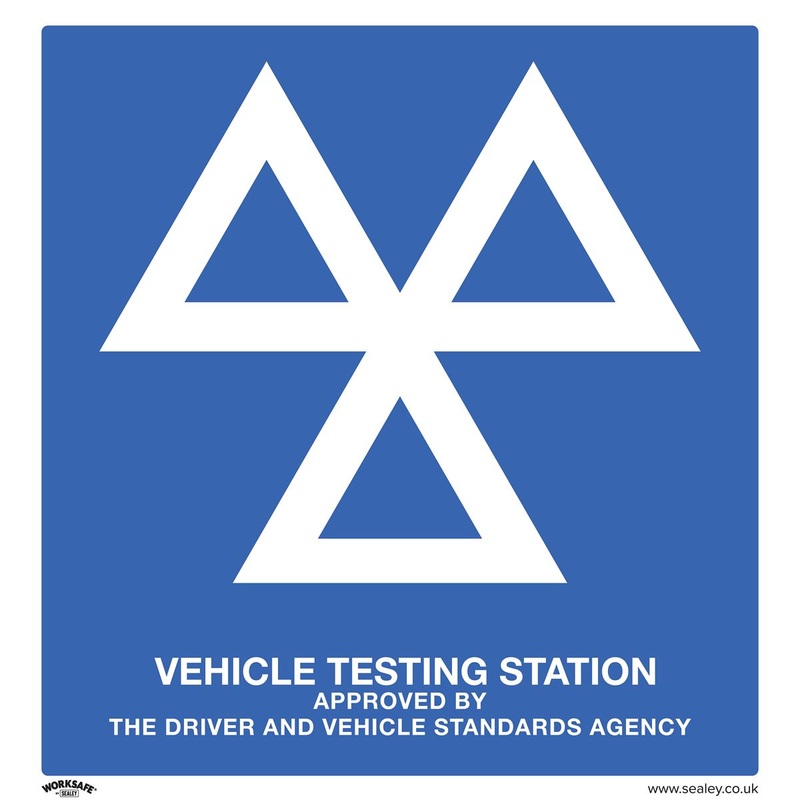 Worksafe by Sealey Warning Safety Sign - MOT Testing Station - Rigid Plastic