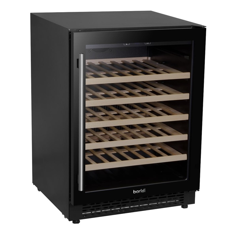 Baridi 54 Bottle Wine Cellar Fridge with Digital Touch Screen Controls, Black