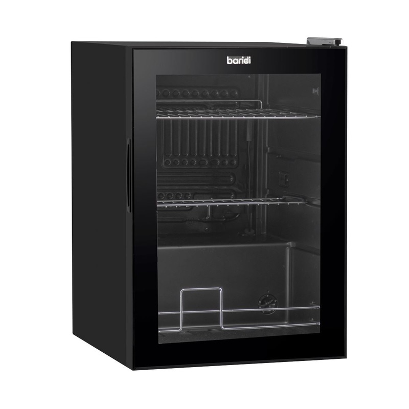 Baridi 60L Beer & Drinks Fridge with LED Light, Black and Glass Door