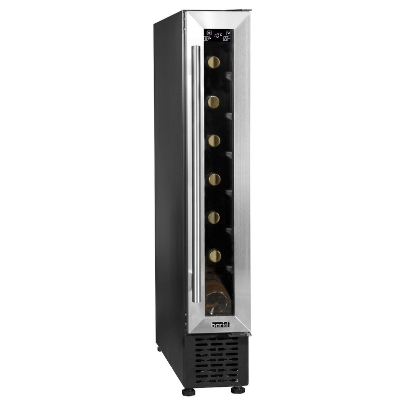 Baridi 7 Bottle 15cm Slim Wine Cooler with Digital Touchscreen Controls, Stainless Steel