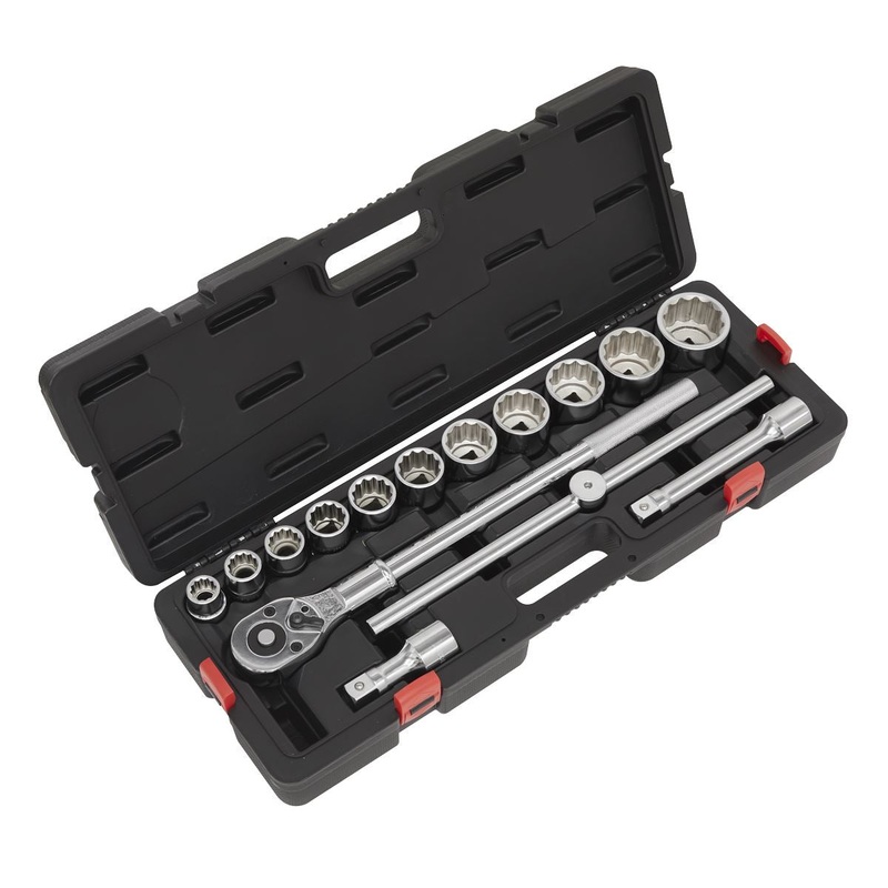 Sealey Premier Socket Set 3/4"Sq Drive 12-point WallDrive 15pc Metric