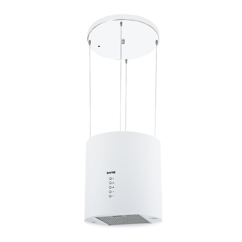 Baridi Island Cooker Hood, Pendant Style, 35cm, 3 Speed, White