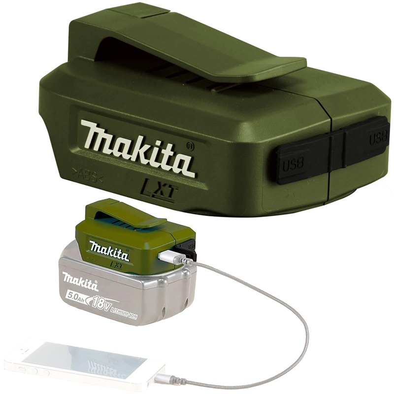 Makita LXT Charging Adaptor Mobile Phone iPad Charger 18V Compatible Olive Outdoor Adventure Range