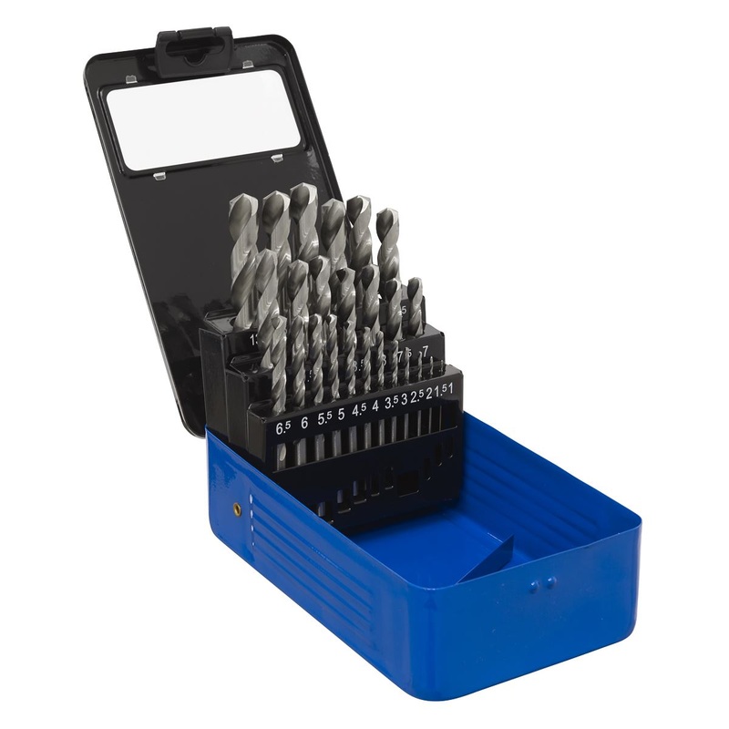 Sealey 25 Piece Fully Ground HSS Drill Bit Set 1-13mm