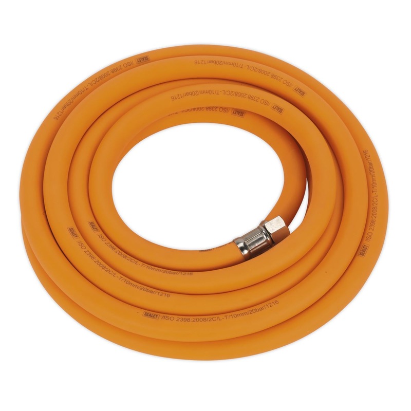 Sealey 5m x 10mm Hybrid High Visibility Air Hose with 1/4" BSP Unions