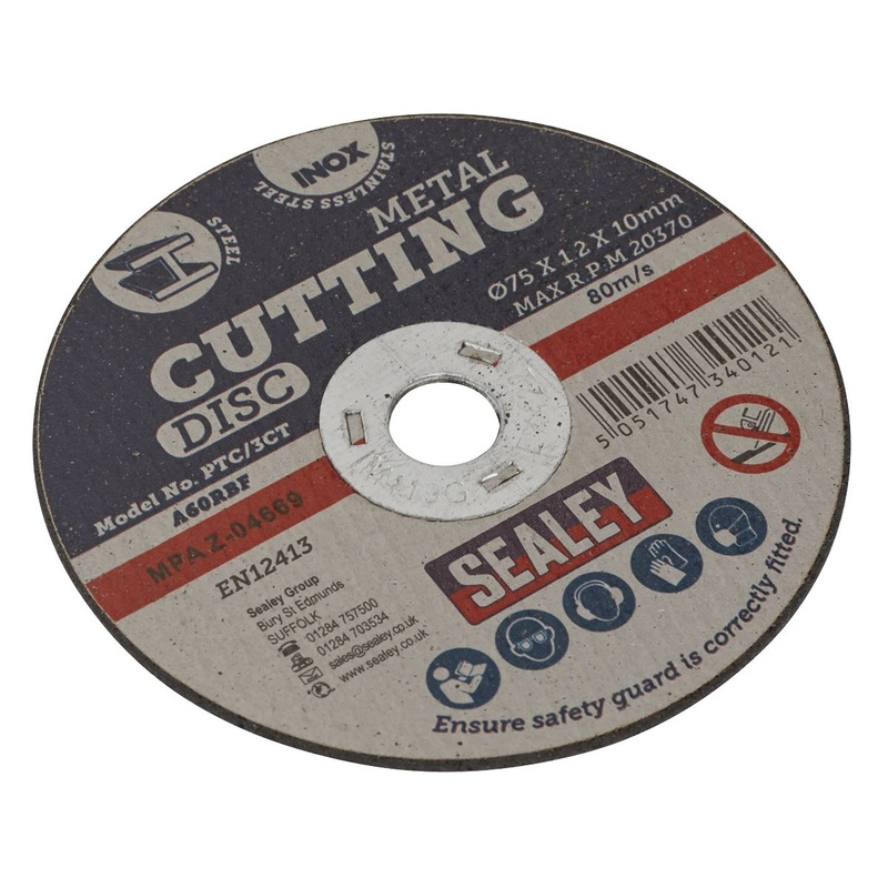 Sealey 75 x 1.2mm Extra Thin Metal Cutting Disc 10mm Bore