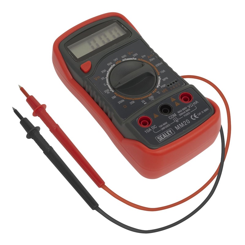 Sealey Digital Multimeter 8 Function with Thermocouple AC DC Current Electricians