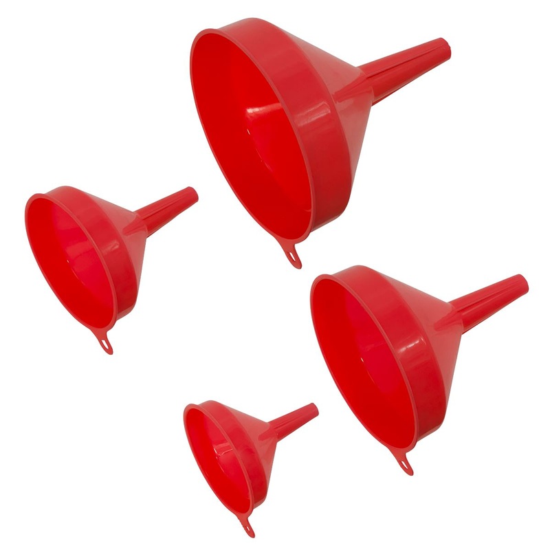 Sealey Funnel Set Fixed Spout 4 Piece 77mmm-138mm