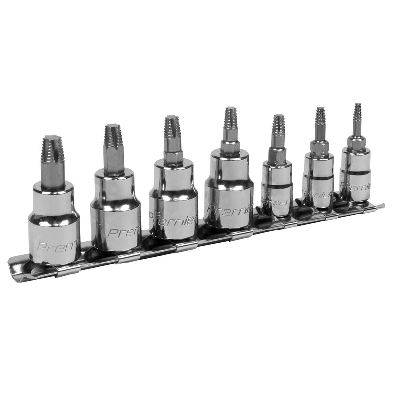 Sealey Trx-Star Socket Bit Set Lock On 7 Piece 1/4" and 3/8" Drive Premier Torx T10-T40