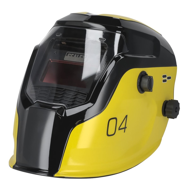 Sealey Auto Darkening Welding Helmet Shade 9-13 Yellow