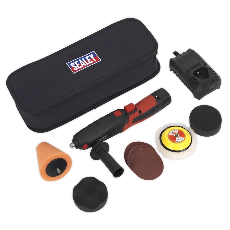 Sealey Cordless Mini Sander Polisher Kit 75mm 12V Lithium-ion