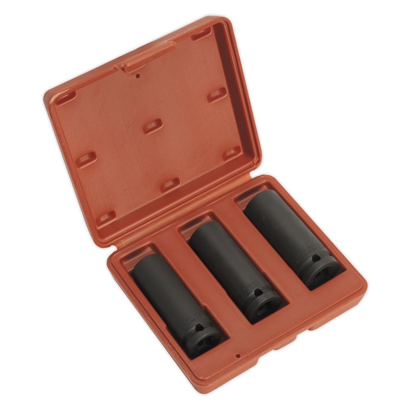 Sealey Impact Socket Set 3pc Deep 1/2"Sq Drive