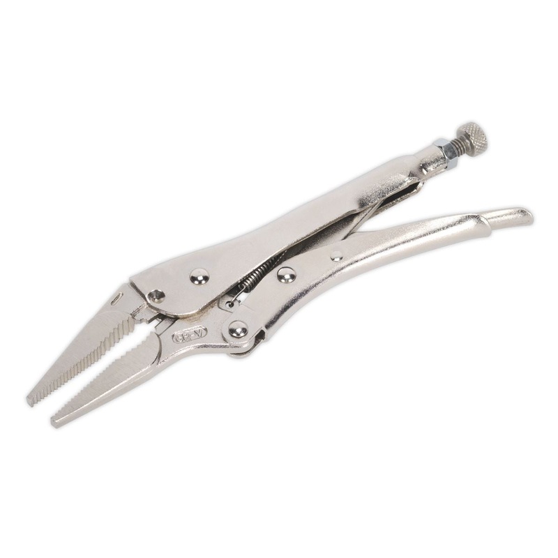 Sealey 210mm Long Nose Locking Pliers 0-60mm Capacity Mole Grip Spring Mechanism