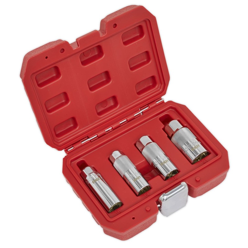 Sealey 4 Piece 3/8"Sq Drive Spark Plug Socket Set - Magnetic