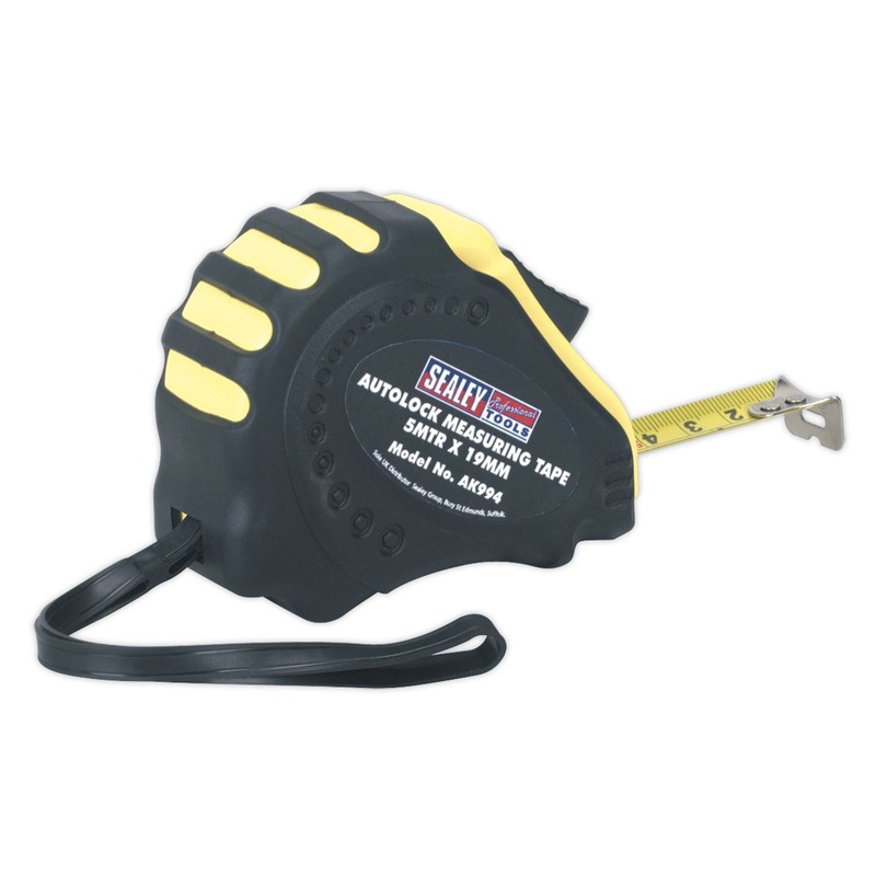 Sealey 5m Autolock Tape Measure 19mm Blade Metric/Imperial