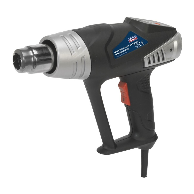Sealey Deluxe Hot Air Gun Kit with LED Display 2000W 80-600C
