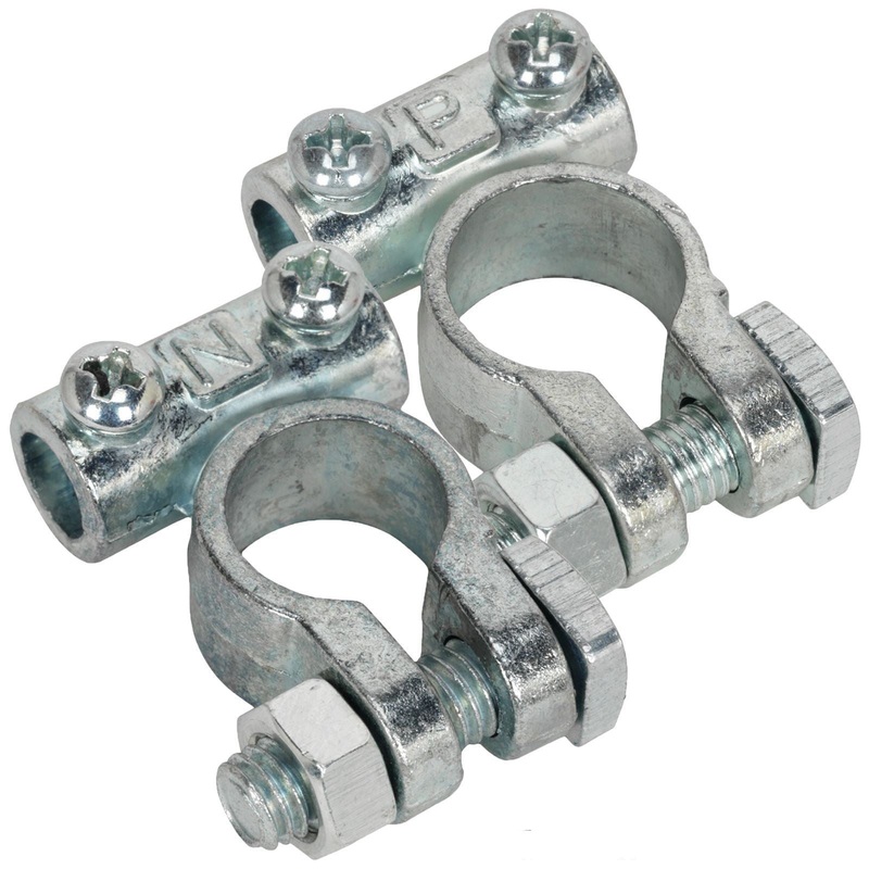 Sealey Positive and Negative 12V Light Duty Battery Terminal Zinc Alloy RoHS 400A