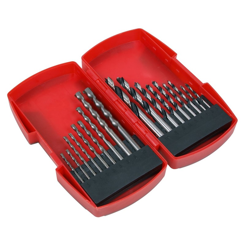 Sealey Wood Masonry Drill Bit Set 18pc
