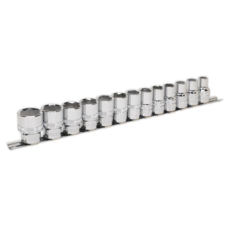 Sealey 13 Piece 1/2" Drive Lock-On Metric Socket Set 10-24mm 85% Rounded Nuts