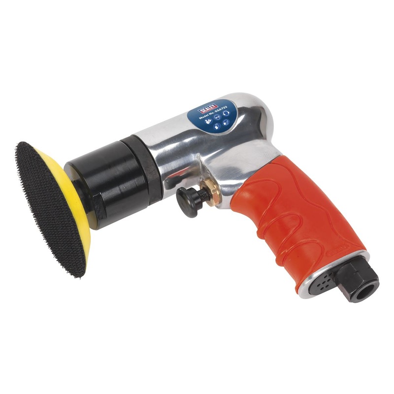 Sealey 75mm Mini Air Polisher 1/4" BSP Hook & Loop Buffing Polishing