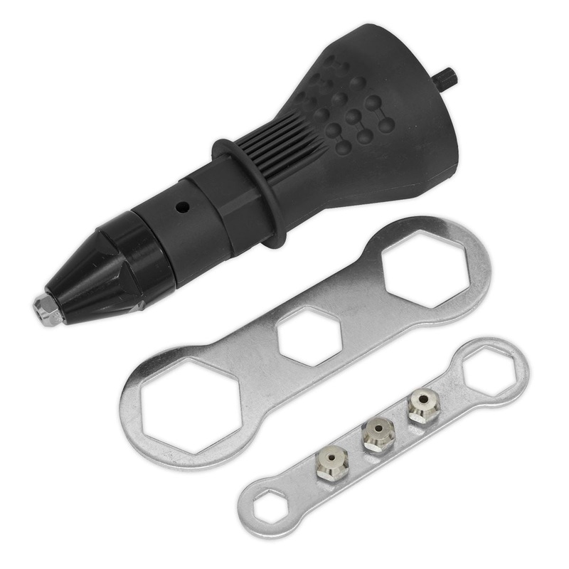Sealey Drill Powered Riveter Adaptor 1/4" Shank 2.4-4.8mm Blind Rivets