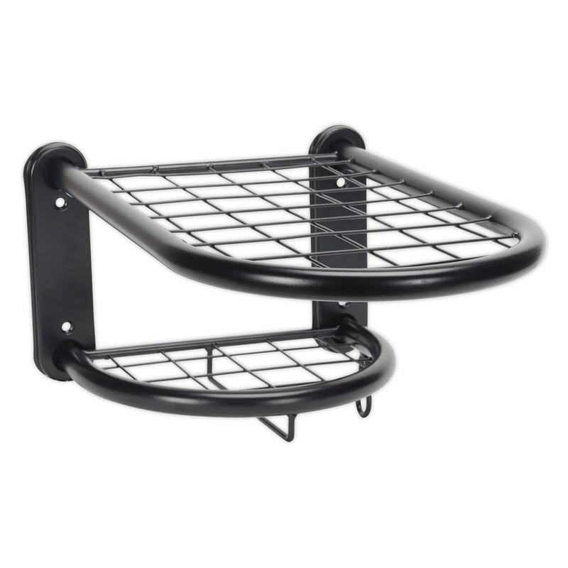 Sealey Motorcycle Helmet, Clothing and Gear Tidy Wall Mounted Shelf Rack 240mm x 405mm