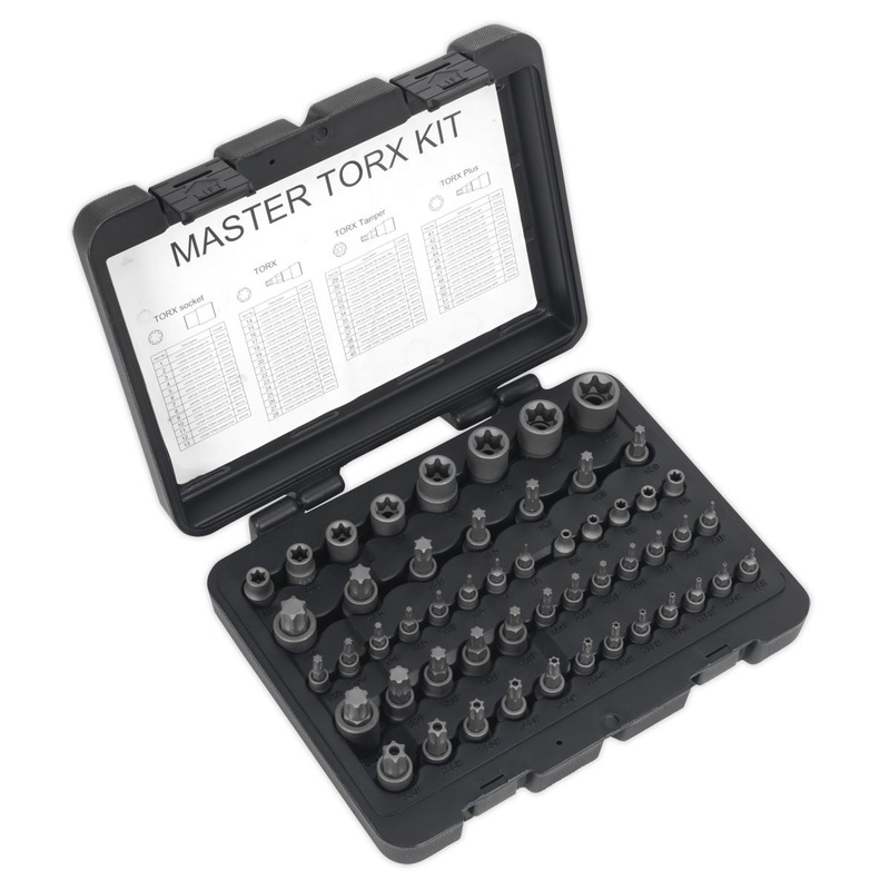 Sealey Premier Torx Master Socket Bit Set Trx-Star S2 Steel 1/4" 3/8" 1/2" Drive
