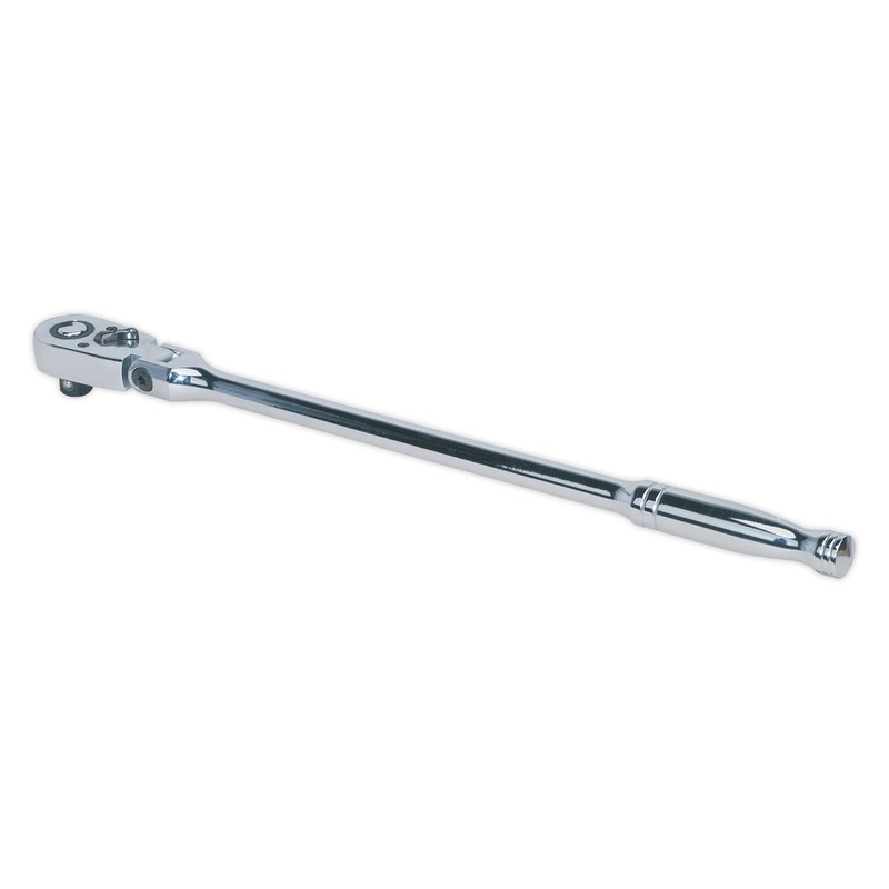 Sealey Ratchet Wrench Flexi Head 445mm 1/2" Drive Pear Head Flip Reverse