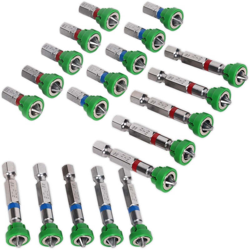 Sealey Screwdriver Bits 5 Pack S2 Steel with Magnetic Holder Pozi Phillips