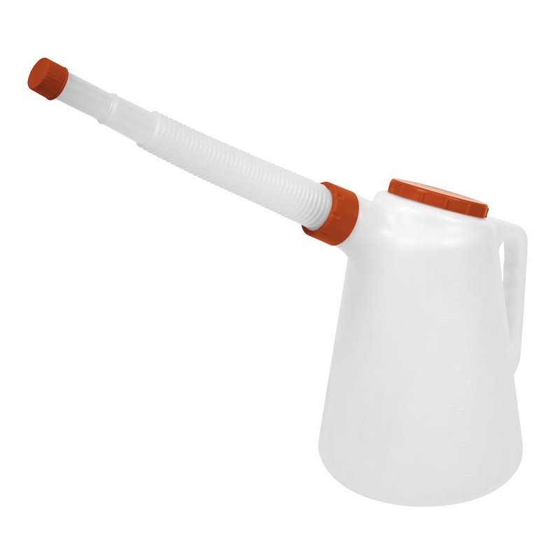 Sealey Oil Container with Red Lid & Flexible Spout 5L
