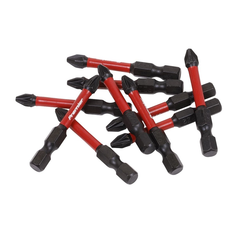 Sealey Premier Pozi #2 Impact Power Tool Bits 50mm - 10pc