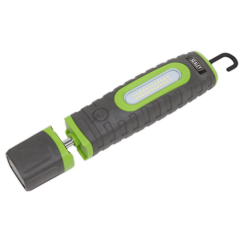 Sealey Rechargeable 360 Inspection Lamp 24 SMD LED + 3W LED Green 1000 Lumens