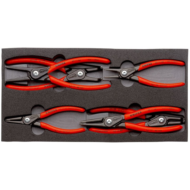 Knipex Circlip Pliers in Foam Tray 6 Piece Set for Internal External Circlips 00 20 01 V02
