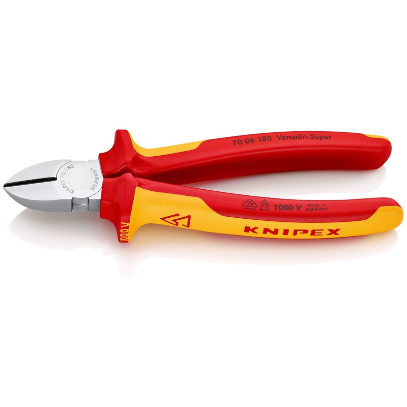 Knipex Diagonal Cutting Pliers 180mm VDE Insulated 70 06 180