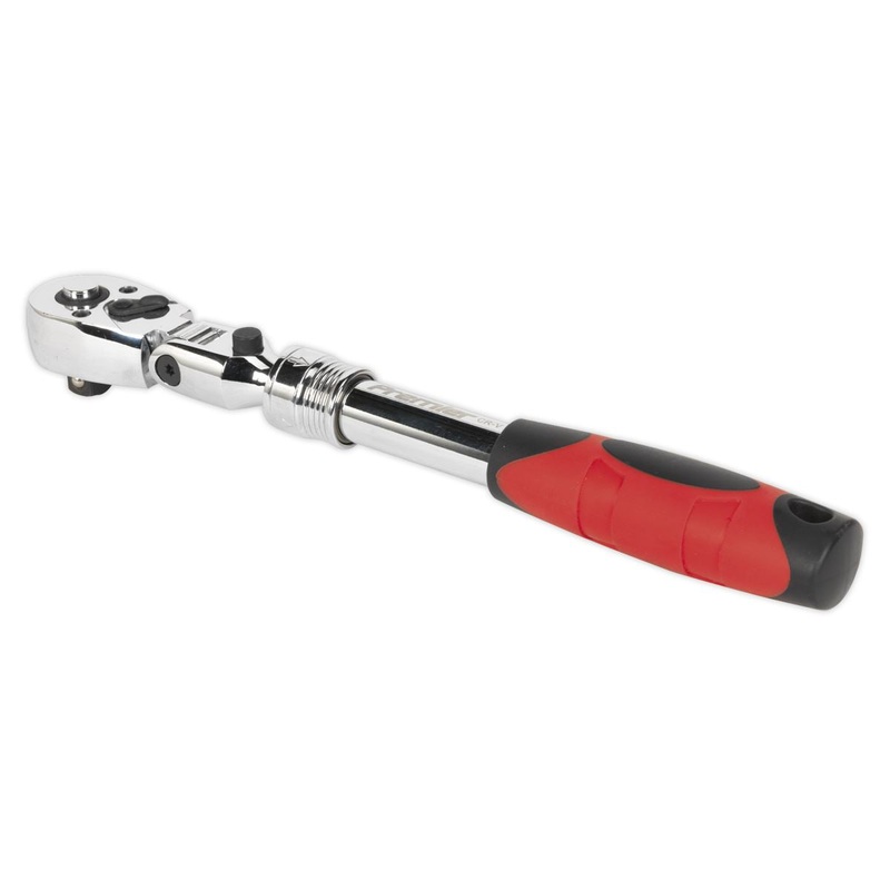 Sealey 3/8" Flexi-Head Extendable Ratchet Handle Socket Wrench 72 Tooth
