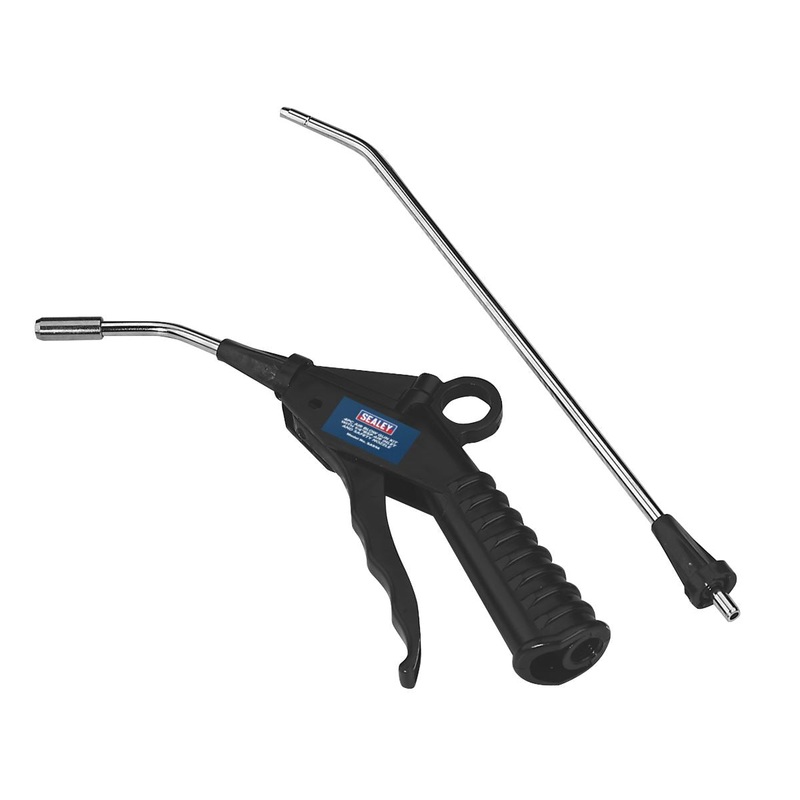 Sealey Air Blow Gun with Safety Nozzle & 2 Extensions 1/4" BSP