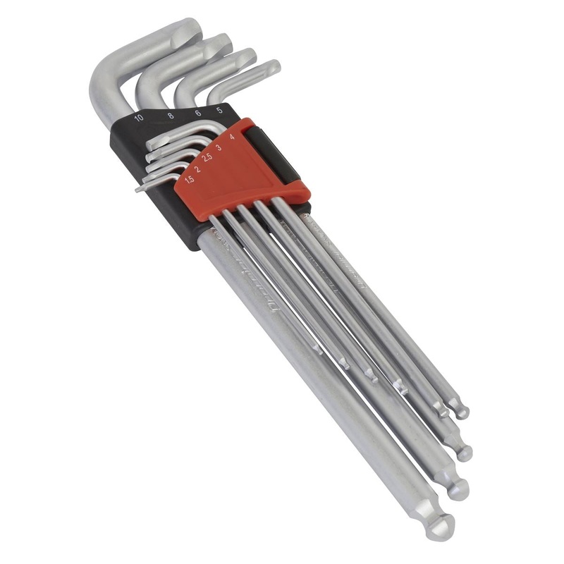 Sealey Ball End Hex Key Set Lock On 9 Piece 1.5mm-10mm Metric Premier