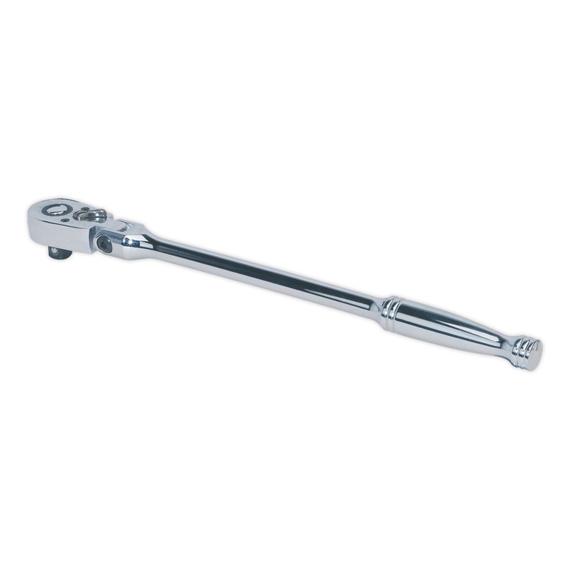 Sealey Ratchet Wrench Flexi Head 300mm 3/8" Drive Pear Head Flip Reverse