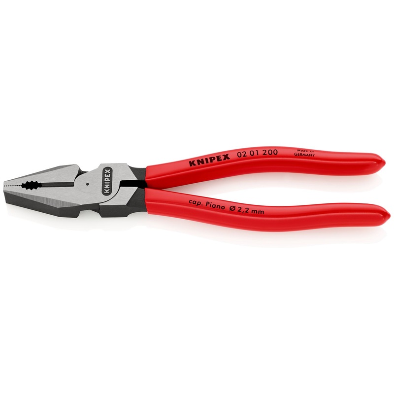 KNIPEX Combination Pliers High Leverage 200mm Plastic Coated 02 01 200