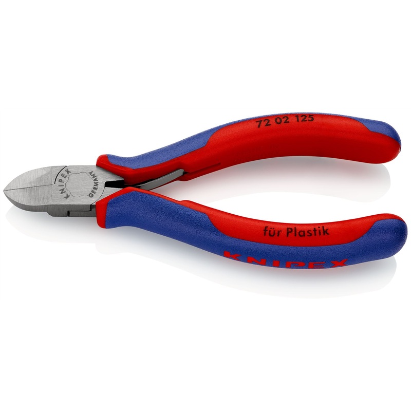 Knipex Diagonal Side Cutters for Plastics 125mm Multi Component Grips 72 02 125