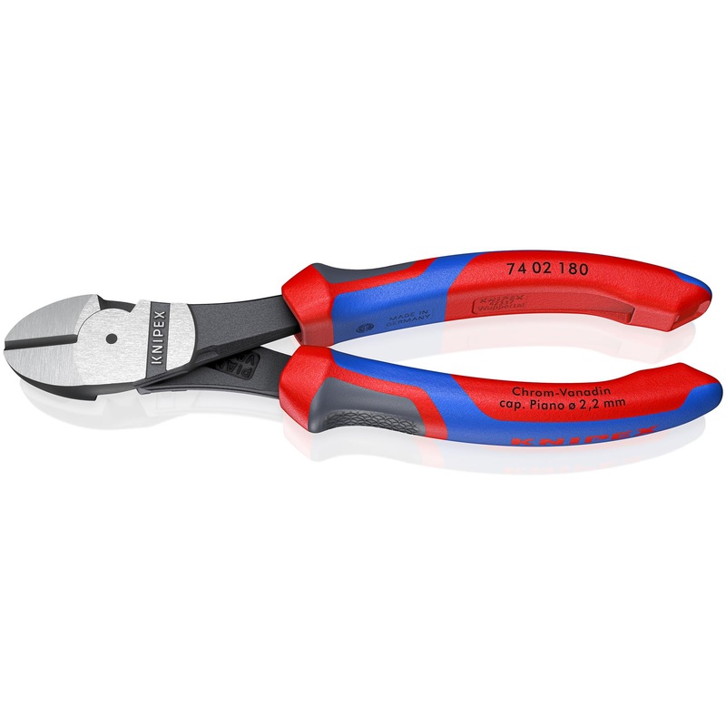 Knipex Diagonal Side Cutting Pliers Nippers High Leverage 180mm Multi Component Grips 74 02 180